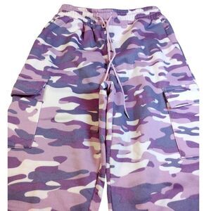 YMI Women's Lavender Camo Sweatpants - Size L - New w/Tags